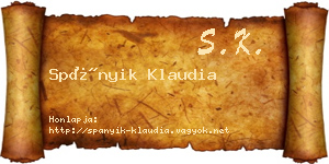 Spányik Klaudia névjegykártya